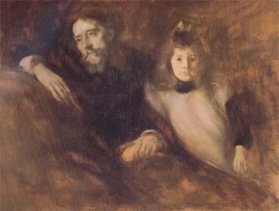 Eugene Carriere Alphonse Daudet and His Daughter (mk06) oil painting image